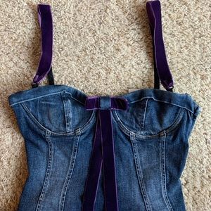 Dolce & Gabbana Denim & Velvet Corset Size XS